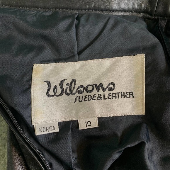 Vintage Wilson’s genuine leather skirt pencil style black - Picture 6 of 7